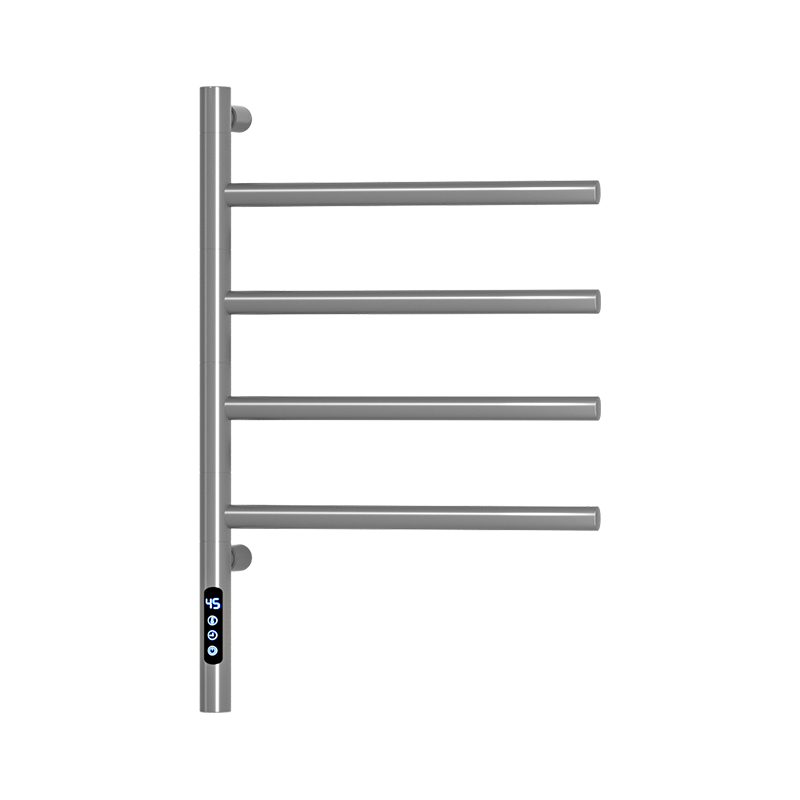 F40 Black Wall-Mounted Swivel Heated Towel Rail