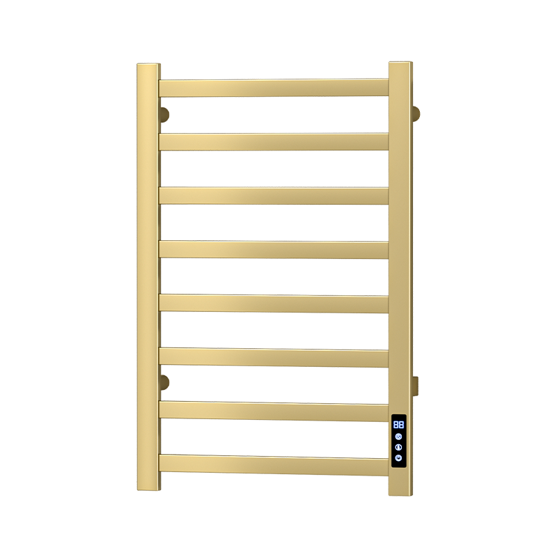 F58 Black Wall-Mounted Ladder-Style Heated Towel Rail