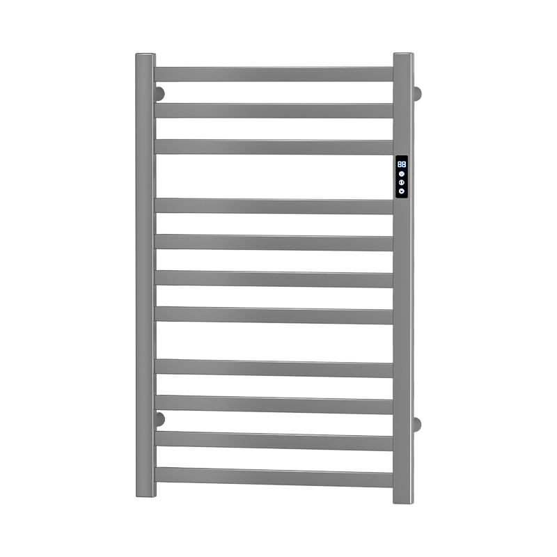 F59 Black Wall-Mounted Ladder-Style Heated Towel Rail