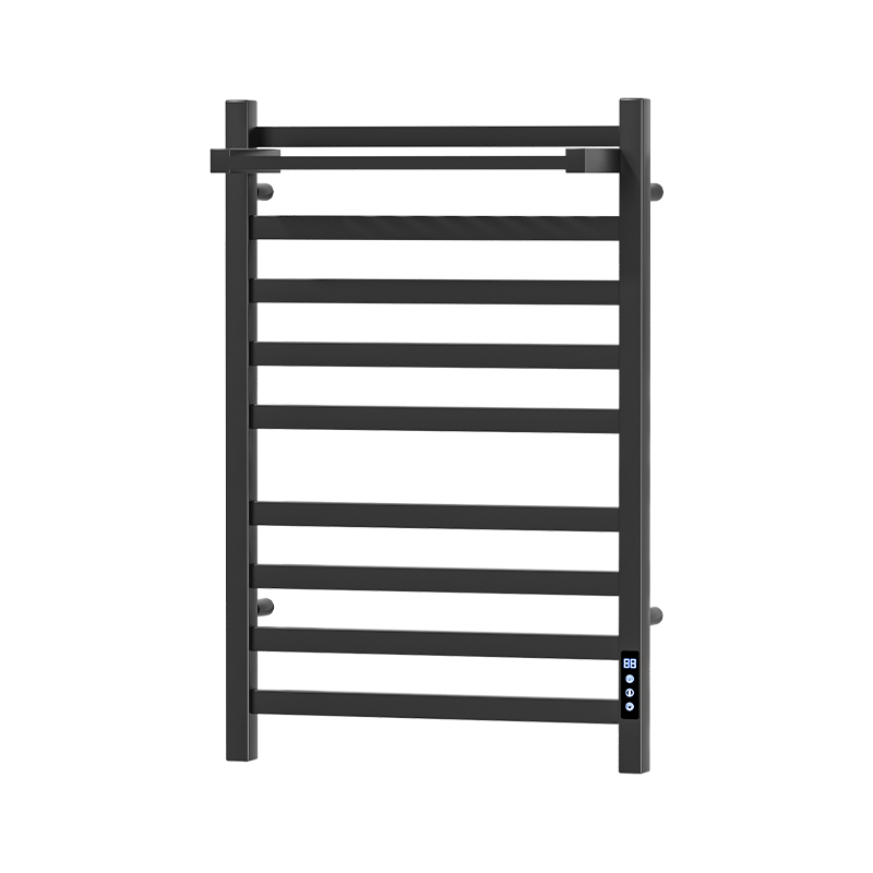 F66 New SKU Black Wall-Mounted Foldable Heated Towel Rail