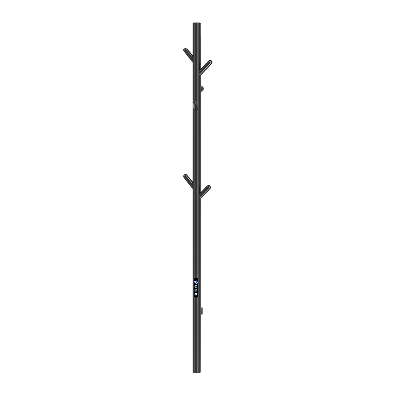 G10 Black Wall-Mounted Vertical Heated Towel Rail