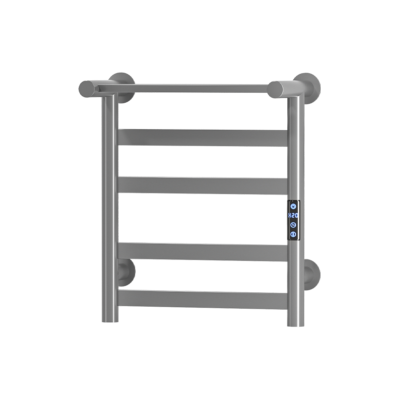 P40 Black Wall-Mounted Ladder-Style Heated Towel Rail
