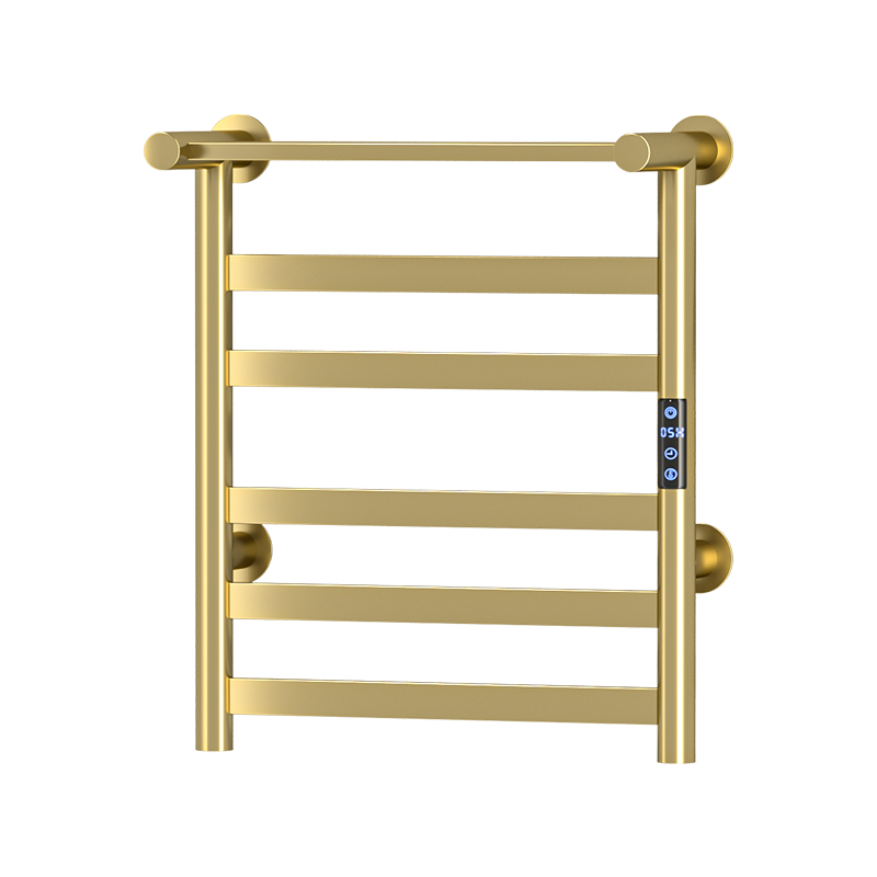 P45 Black Wall-Mounted Ladder-Style Heated Towel Rail