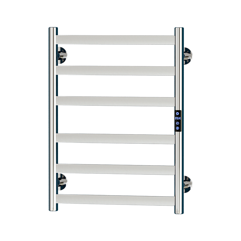 P52 Black Wall-Mounted Ladder-Style Heated Towel Rail