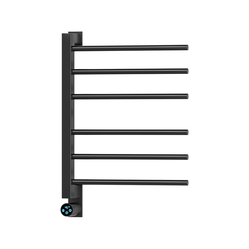 X6 Black Wall-Mounted Vertical Heated Towel Rail