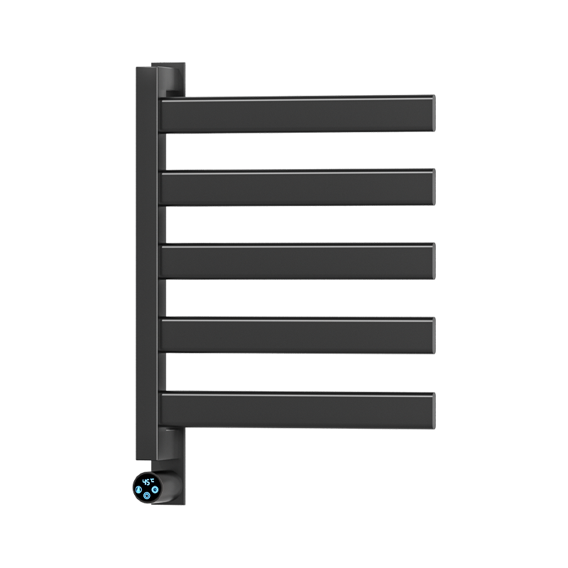X5 Black Wall-Mounted Vertical Heated Towel Rail