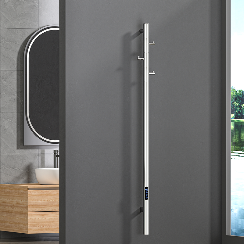 G15 Black Wall-Mounted Vertical Heated Towel Rail