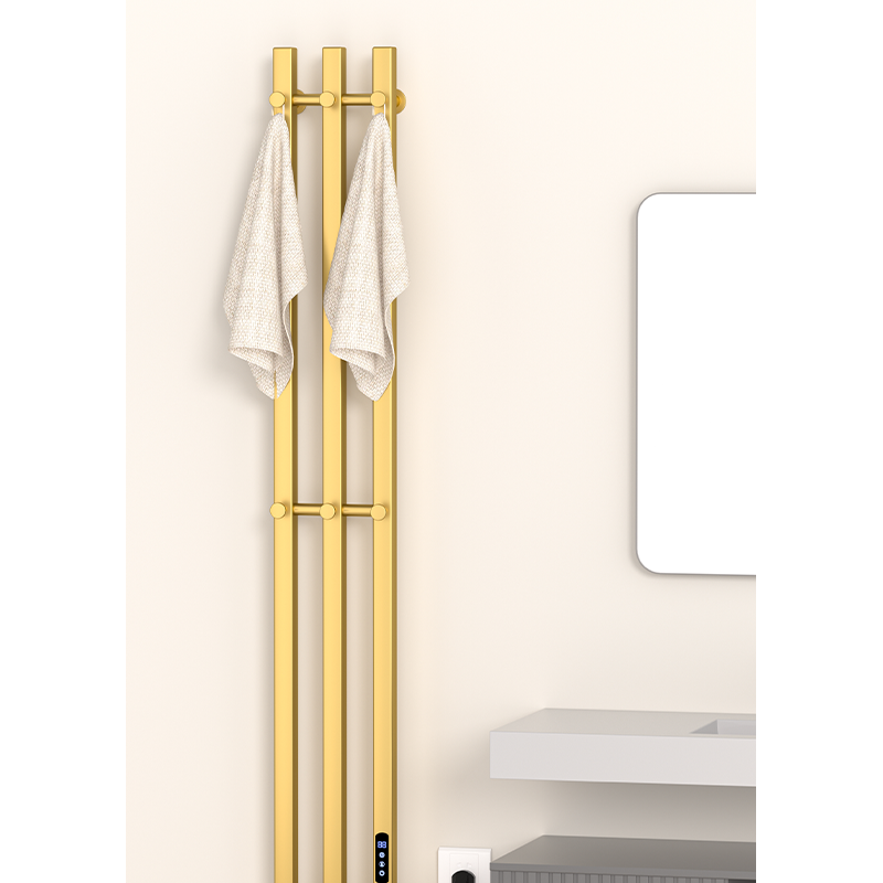 G32 Black Wall-Mounted Vertical Heated Towel Rail