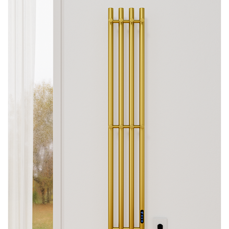 G40 Black Wall-Mounted Vertical Heated Towel Rail