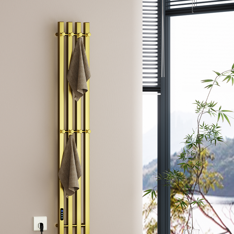 G42 Black Wall-Mounted Vertical Heated Towel Rail