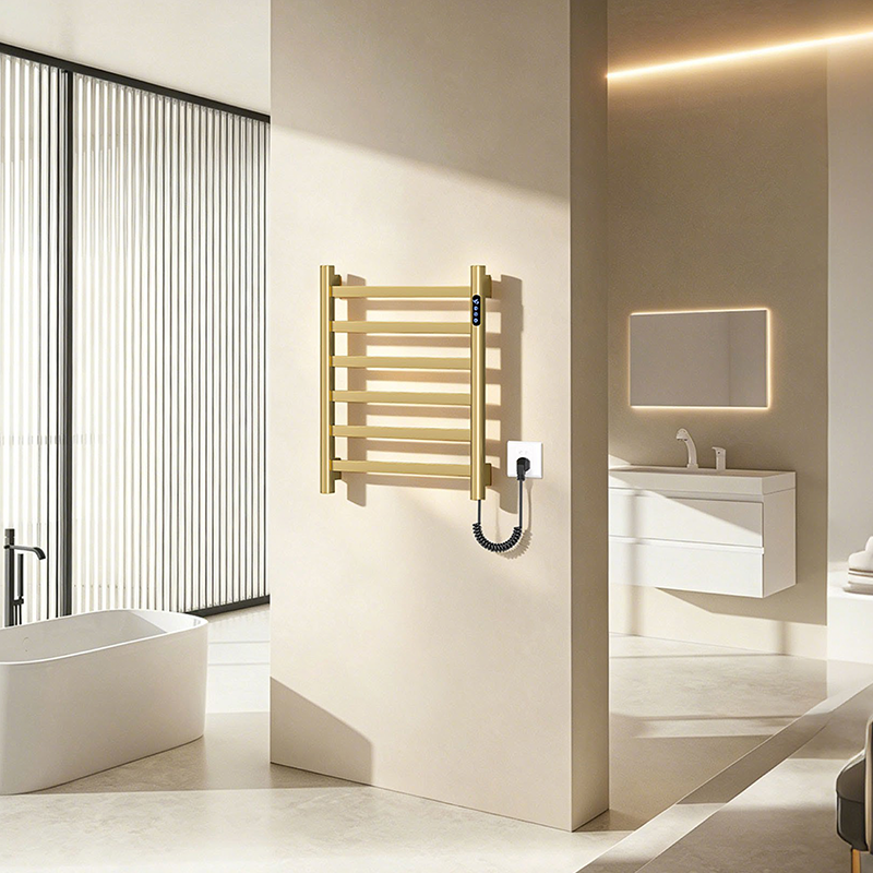 G45 Black Wall-Mounted Vertical Heated Towel Rail