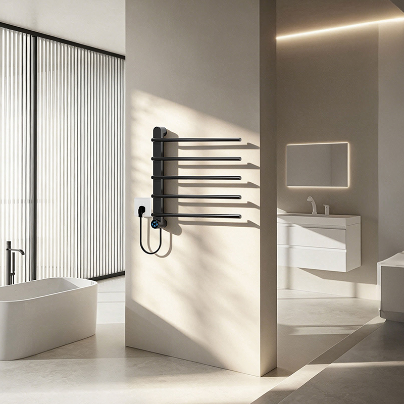 G52 Black/Chrome Plating/Gunmetal Gray/Gold Wall-Mounted Vertical Heated Towel Rail