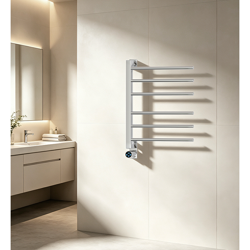 X6 Black Wall-Mounted Vertical Heated Towel Rail